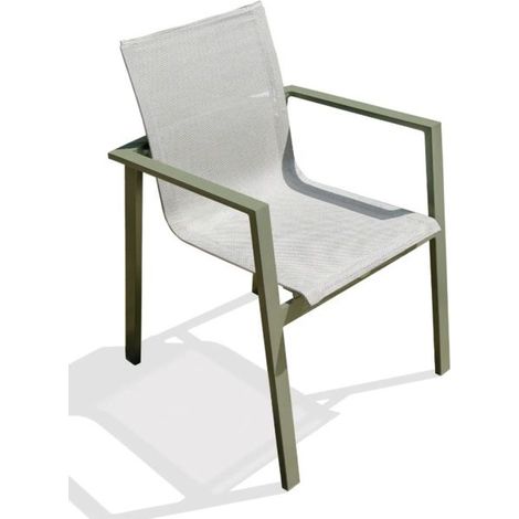 Stapelfauteuil - Miami - Textilène Aluminium - Kaki