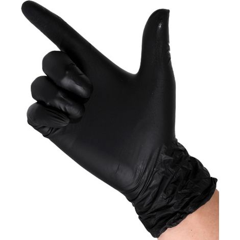 100 gants de protection PVC noir, haute élasticité, pour nettoyage et restauration, taille L (1/5)