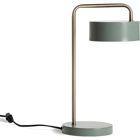 Lampe à poser style vintage - Métal - H. 40 cm - Vert et doré - OTILIE (1/5)