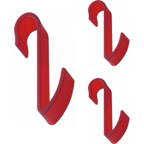 Pika shop 3 pz appendino per termoarredo tubo orizzontale modello hook rosso (1/2)
