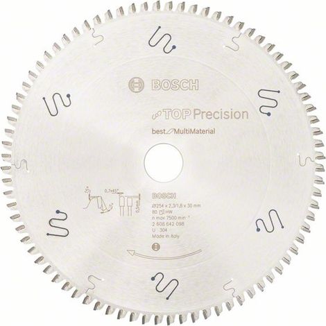 Bosch Kreissägeblatt Top Precision Best for Multi Material, 254 x 30 x 2,3 mm, 80 (1/5)