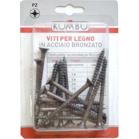 SET DA 18 PZ VITI A LEGNO 5.0 X 50/30 BRONZATA IMPRONTA