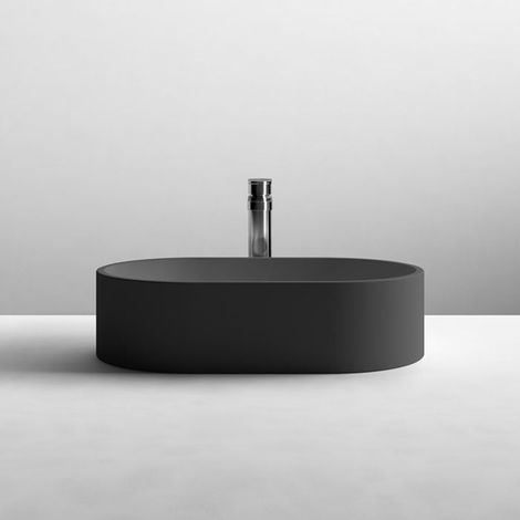 Nuie Luxe Matt Black 565mm x 350mm Oval Countertop Basin - NBV469 (1/3)
