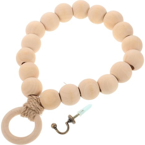 Anneau Porte-Serviettes Mural de Plusieurs Styles en Bois Beige Corde en Jute, Surface Lisse sans Bords Tranchants, Style Simple et Rustique pour Accessoires la Cuisine et Salle (1/5)