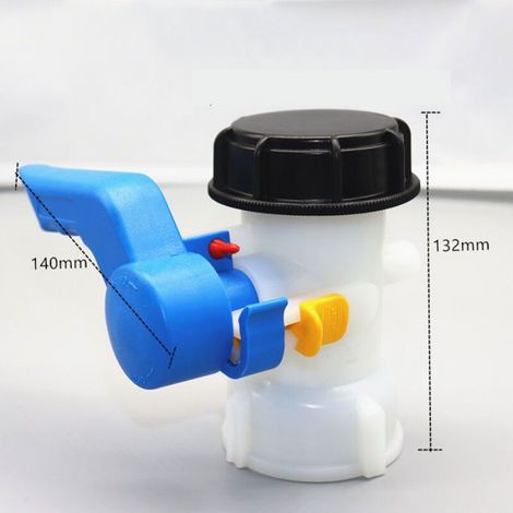 Vanne Papillon pour Cuve 1000 litres Mauser IBC, Adaptateur Universel De Réservoir d'eau Robinet de Valve de Réservoir, avec Écrou e (1/4)