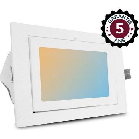 Lámpara spot LED rectangular inclinable con alimentación electrónica de 32/38 W (CCT) – Garantía de 5 años. Miidex Lighting® (1/5)