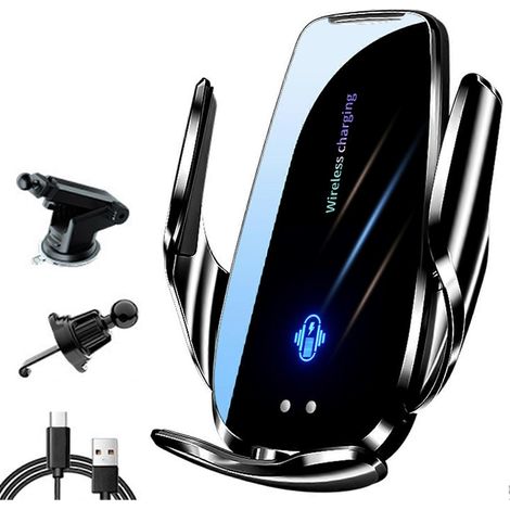 Ventouse noireSupport de téléphone portable sans fil pour voiture avec fonction de charge - Accessoires auto (1/5)
