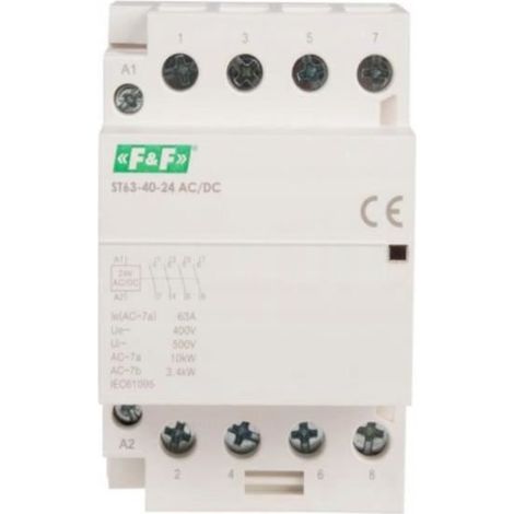 Contacteur modulaire, montage sur rail, 4 contacts NO, 63 A, 24 V CC ST63-40-24ACDC