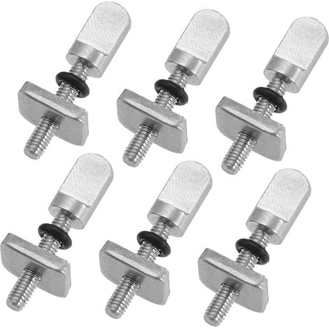Lot de 3 ou 6 vis d'aileron de planche de surf en acier inoxydable M4, boulons d'aileron de surf, vis d'aileron coulissant for longboard, clous d'aileron simple, vis de remplacement(6 Pcs Screws) (1/5)