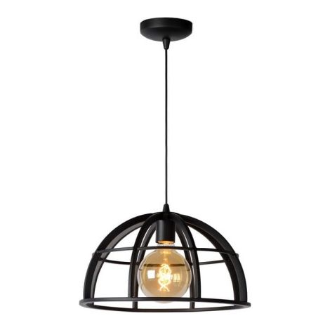 Lampada a sospensione Lucide Dikra Ø40 nera E27 dimmerabile