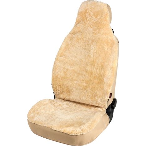 Autositzbezug Zoya aus Lammfell, PKW-Schonbezug Einzelsitz Highback, ZIPP-IT Lammfellbezug mit Reißverschluss beige, 1 Stück (1/5)
