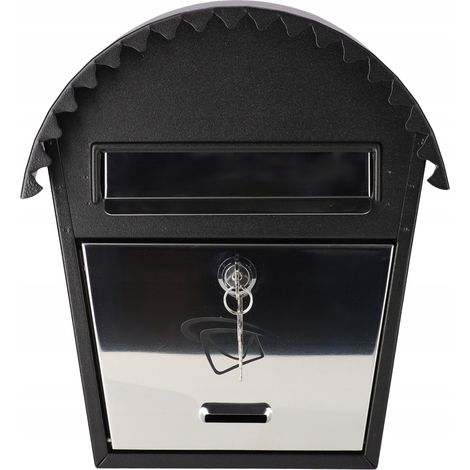 schwarzer Briefkasten für Zeitungen, 277 x 170 mm, Stahlbriefkasten (1/5)