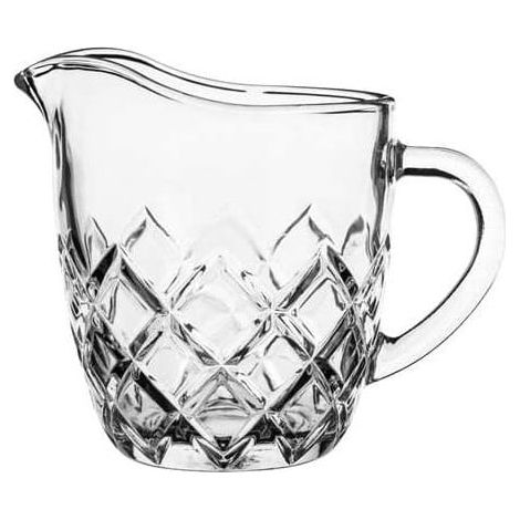 Jarra de cristal para leche y nata de 200 ml con diseño de rombos en relieve de Karin.