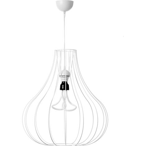 Lampada a sospensione Leonie in metallo bianco (1/2)
