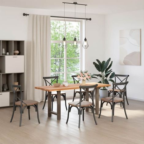 Maison Exclusive - Esstischbeine Naturstahl 2 Stk. 50x(72-73) cm