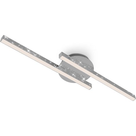 LED Deckenleuchte Wandleuchte Glitzerffekt 2-flammig 10,5W chrom Metall Briloner