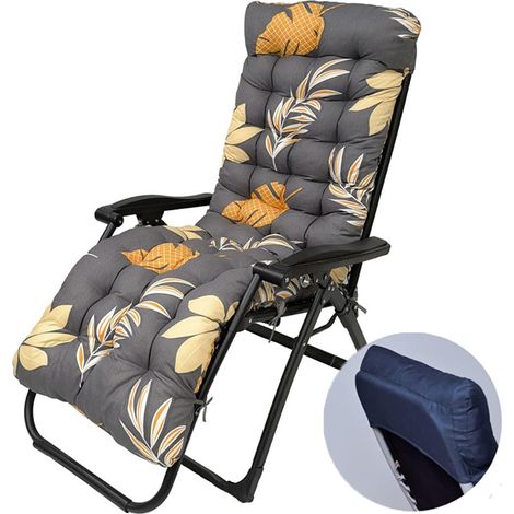 Housse de coussin, dimensions : 170 x 53 x 8 cm, pour chaises longues, fauteuils à bascule et salons extérieurs. Motif floral décoratif. (1/5)