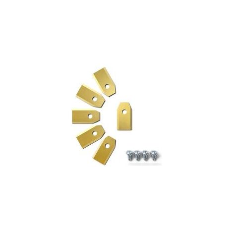 45 x Lames de Couteau en Titane pour Toutes Les Tondeuses Robotiques Husqvarn/Automower/ Yardforce/Gardena(3g-0.75mm) Avec 45 Vis, Lames de Rechange pour Modèles 105,310,315,320,420,430x,r40i (1/4)