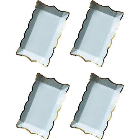 plateaux de service jetables en papier pour sushis et desserts de restaurant-Blue (1/5)