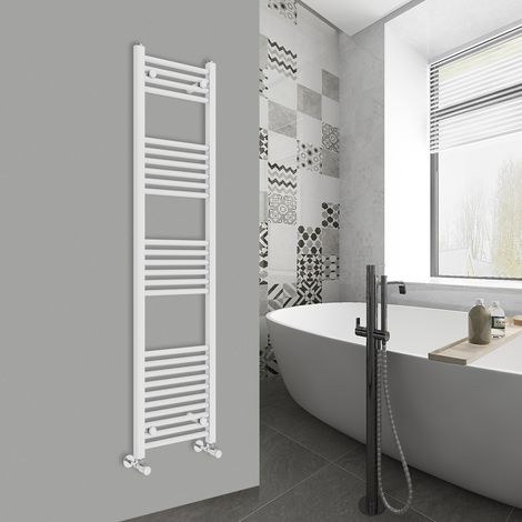WarmeHaus Straight White Bathroom Ladder Radiator 1600x400mm (1/5)