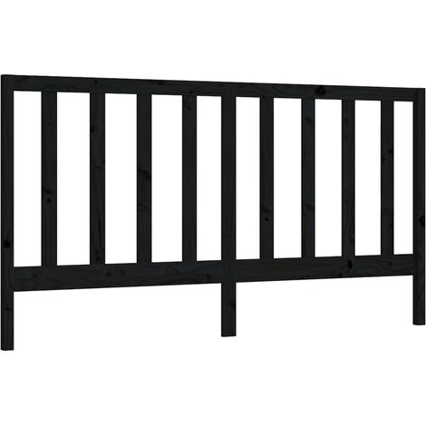 Tête de lit accessoire couchage chambre à coucher meuble 206 x 4 x 100 cm bois de pin noir TDL0202146