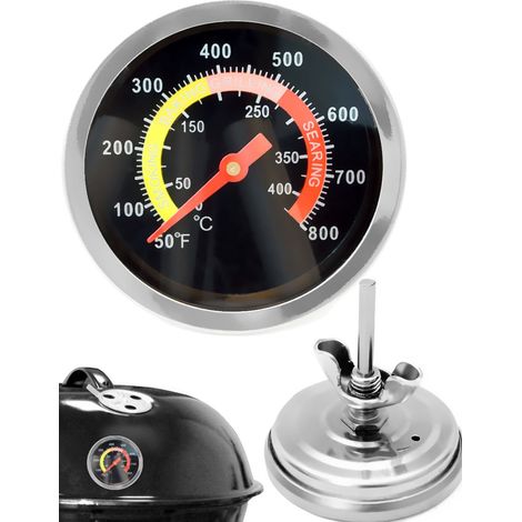 Termometro da cucina analogico, resistente alla temperatura, per barbecue, grill, pentole, casseruole, affumicatore, da 10°C a 400°C