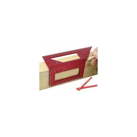 Winkelmesser aus Aluminiumlegierung für Holzarbeiten, T-Lineal, 45/90-Grad-Winkellineal, Winkelmesser mit 2 Holzstiften - Crezuo (1/4)