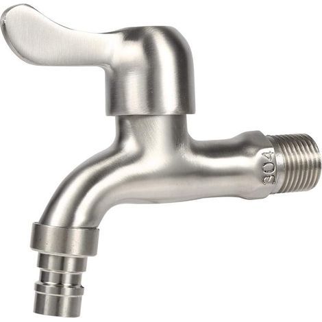 Rubinetto monocomando per acqua fredda da giardino, in acciaio inox 304, da montare su parete esterna per lavanderia, bagno, lavatrice, mocio, piscina. (1/5)