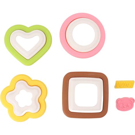 Yinhing 10-Piece Detachable Knife Set, Round Flower Heart Cookie Cutters, Plastic Baking Cutters for Kitchen and Kids' Breakfast