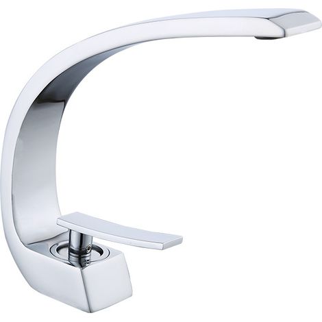 Mitigeur de lavabo cascade chromé mitigeur mitigeur monotrou et d'évier de salle de bain (1/5)