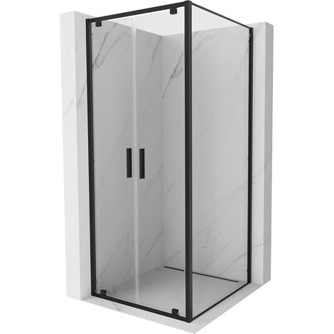 Mexen Exo cabina de ducha abatible 90 x 90 cm, transparente, negra - 8182-090-090-70-00 (1/5)