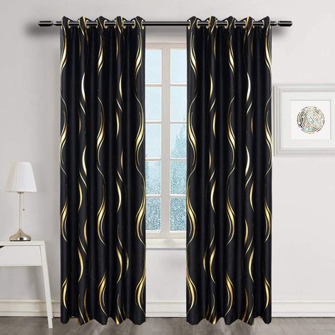 Lot de 2 Rideaux, occultants, isolants, oeillets acier inoxydable, salon chambre (1/4)