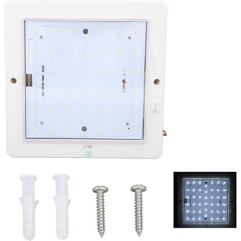 Plafonnier carré pour Cabine de Camping-car, 8 X 8 Pouces DC 12-24 V, 9 W LED, Plafonnier Intérieur, Lampe de Cabine, Améliorez Votre éclairage dans la Remorque de Voiture, le.