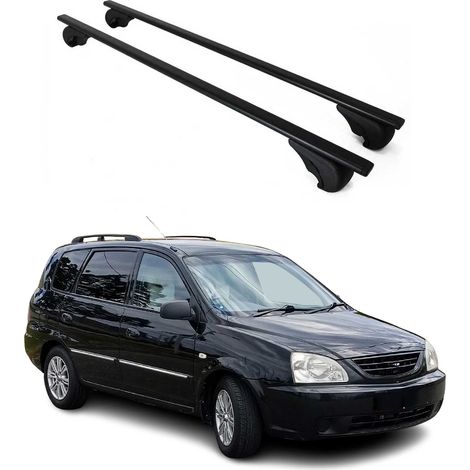 OMAC Dachträger Querträger für Kia Carens II 2006-2012 – Abschließbar – Max. 75 kg – 2 Stangen Stahl Schwarz (1/5)