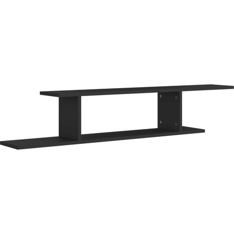 Maison Exclusive - TV-Wandregal Schwarz 125x18x23 cm Holzwerkstof