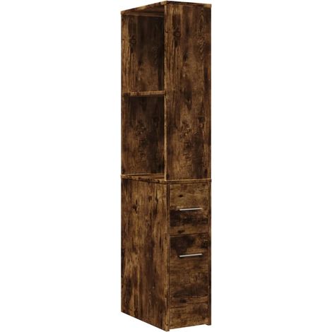 Maison Exclusive - Armadietto da Bagno Stretto con Ruote Rovere Fumo in Truciolato