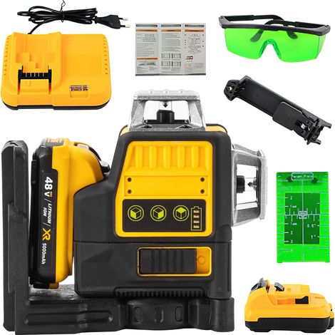 3d 12 Linien Laser Level vertikaler Grad 12V Lithium Batterie Werkzeug horizontal grünes Licht Füllstand messer im Freien