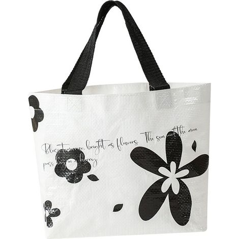 1 sac réutilisable pour courses, grande capacité 55 x 33 x 19 cm, imperméable PP tissé, poignées larges, pliable compact (1/4)