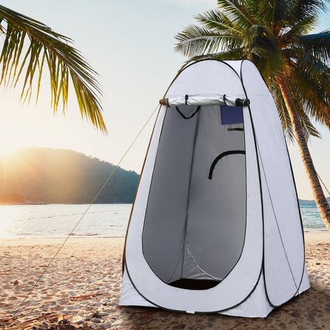 Tente pop-up portable pour camping, caravane, pique-nique, toilettes et douche,150x150x190cm, Gris