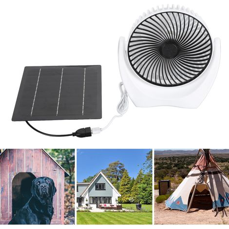 Ventilador solar USB portátil de 7W 5V - Monocristalino para invernaderos, hogares y uso interior/exterior. (1/5)