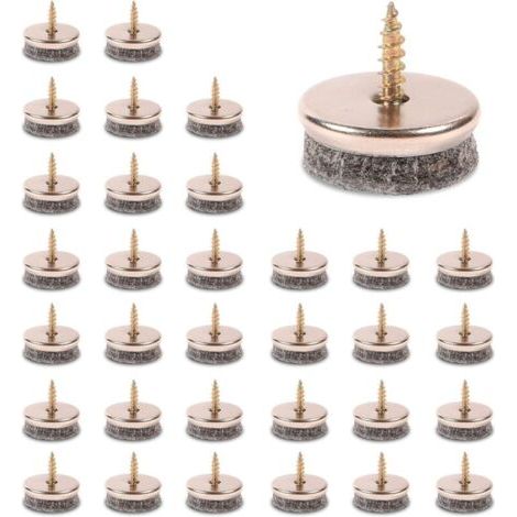 Patins en feutre pour meubles - Patins en feutre de 22 mm de diamètre pour pieds de meubles. Protecteurs de sol pour pieds de chaise de 5 mm d'épaisseur. (1/5)