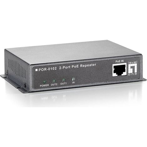 Power over Ethernet Repeater Level POR-0102 2 Ports Metallisch (1/3)