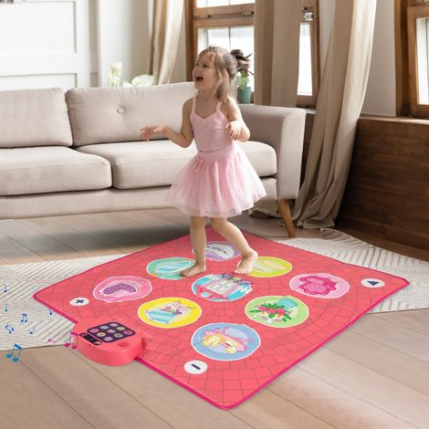 Tapis de Danse Amusant pour Enfants Jouet avec 5 Niveaux 9 Sons de Clavier et 9 Morceaux de Démonstration Affichage Des Scores pour 3+ Ans Rose (1/2)