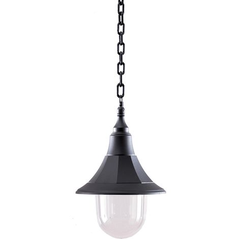 Elstead Shannon - Lanterna a Catena da Soffitto da Esterno 1 Luce Policarbonato Nero IP44, E27 (1/4)