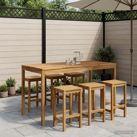 vidaXL Table de Bar de Jardin Blanc 180 x 88,5 x 105 cm (1/5)