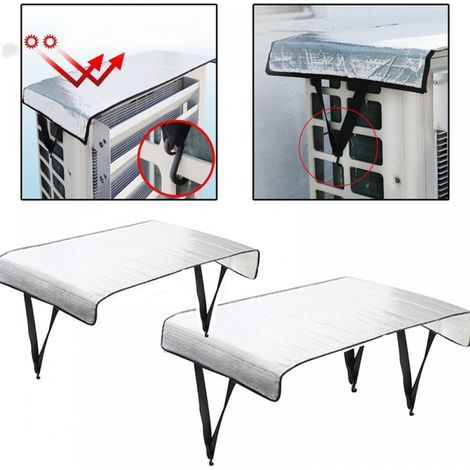 Housse de protection pour climatiseur - Protection solaire, anti-poussière et anti-neige pour unité extérieure - 2 pièces - 94,5 cm x 47 cm (1/5)