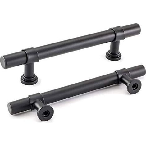 Poignées de meuble salle de bain noir 128 mm – Lot de 2 en métal résistant, finition élégante et installation facile (1/5)