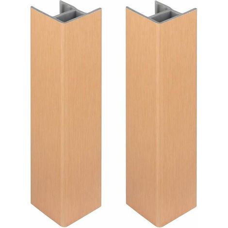 2x jonction de plinthe 100mm bronze cuivre brossé angle angulaire coin cuisine raccord connecteur pied de meuble profil PVC plastique finition (1/3)
