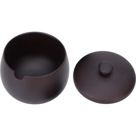 Bocal à épices en bois de jujubier, couvercle à bascule classique, anti-poussière, noir, idéal cuisine, pot à condiments japonais (1/5)