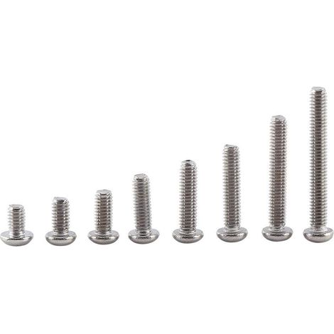 Écrous et Boulons, 300pcs M2.5 A2 Vis à Tête Hexagonale en Acier Inoxydable Boulon Assortiment d'écrous Hexagonaux(B: Button head) (1/5)
